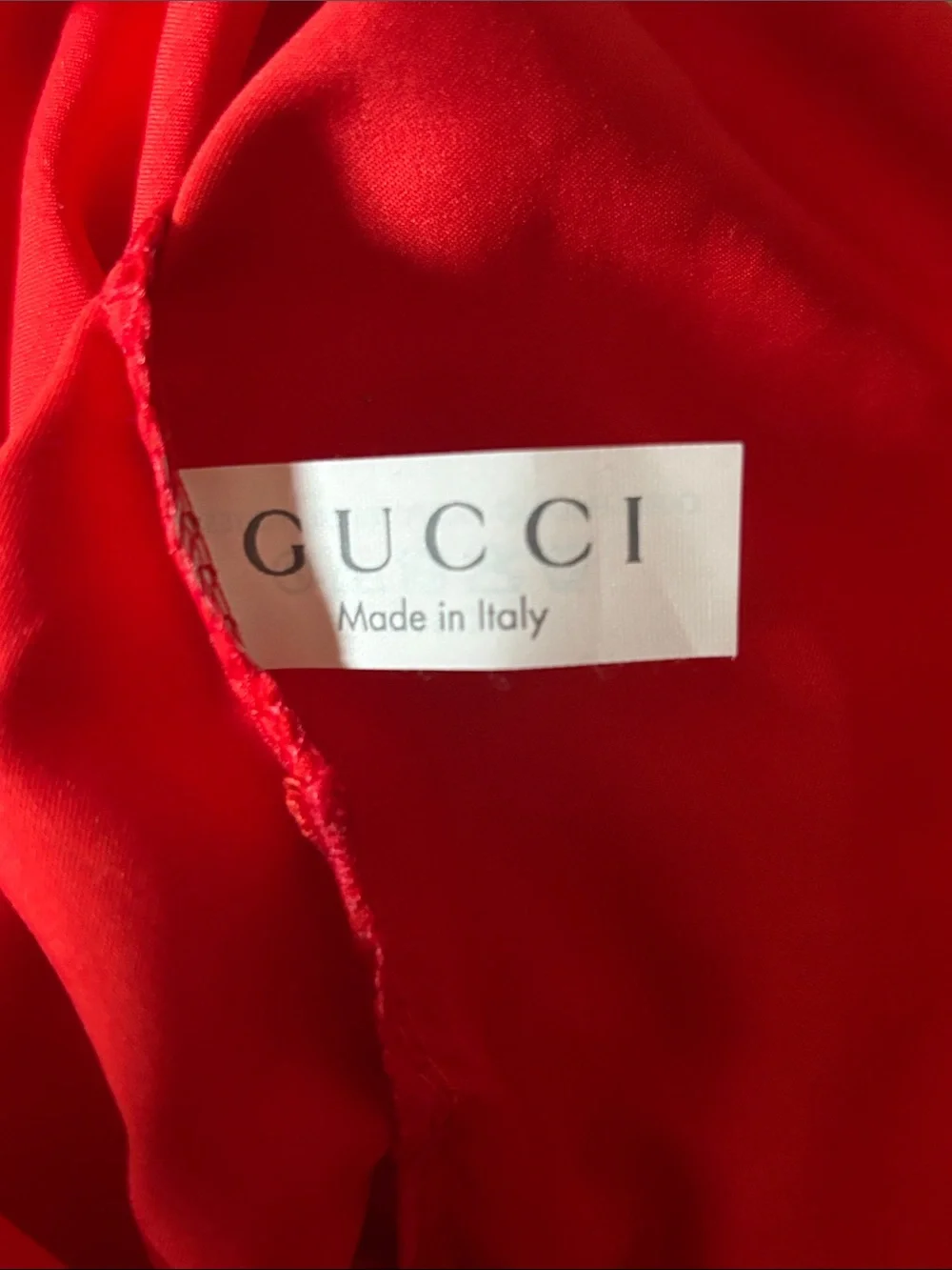 Gucci Red Drawstring Logo Dust Bag 100% Polyester